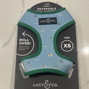 Small dog Blue and Green Reversible Harness